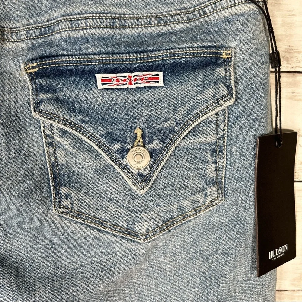Hudson Ladies' Straight High Rise Leg Flap Pocket Jean 12 32W 28.5L NWT